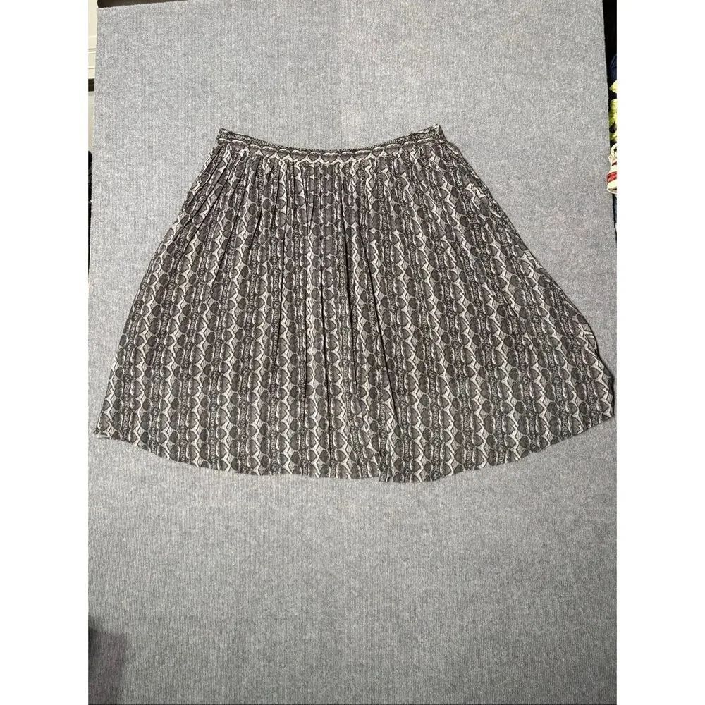 Rachel Roy 3X Gray Snake Print Pleated A-Line Skirt Plus Size Pull On Midi - Picture 3 of 8